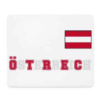 ÖSTERREICH Trikot Look - Flagge Fahne auf Brust - Mousepad (Querformat) - Weiß - Vorne