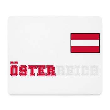 ÖSTERREICH Trikot Look - Flagge Fahne auf Brust - Mousepad (Querformat) - Weiß - Vorne