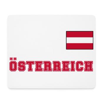 ÖSTERREICH Trikot Look - Flagge Fahne auf Brust - Mousepad (Querformat) - Weiß - Vorne