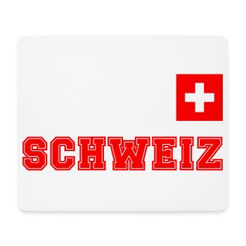SCHWEIZ Trikot Look - mit Fahne Flagge auf Brust - Mousepad (Querformat) - Weiß - Vorne