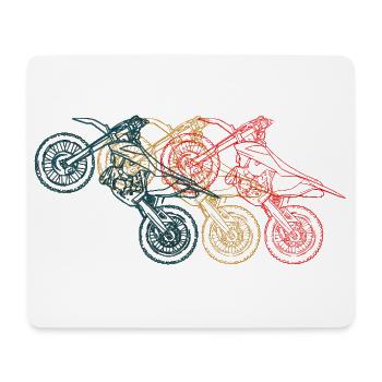 Motorcycle Triptych Line Art - Mouse Pad (horizontal) - white - Front