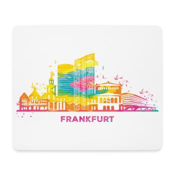 Frankfurter Skyline Bunt Stadtbild Frankfurt - Mousepad (Querformat) - Weiß - Vorne
