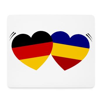 Flaggenherzen Duo Rumänien Deutschland - Mousepad (Querformat) - Weiß - Vorne