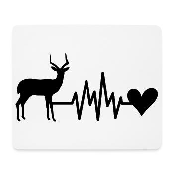 Antilope Herzschlag Herz - Mousepad (Querformat) - Weiß - Vorne