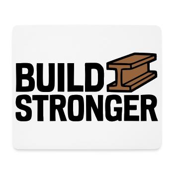 Build Stronger Logo - Mousepad (Querformat) - Weiß - Vorne
