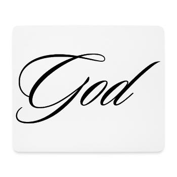 God Cursive Calligraphy Modern Faith Design - Mouse Pad (horizontal) - white - Front