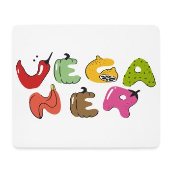 Vegan  - Mousepad (Querformat) - Weiß - Vorne