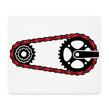 Fahrradkette Zahnkranz Grafik - Mousepad (Querformat) - Weiß - Vorne