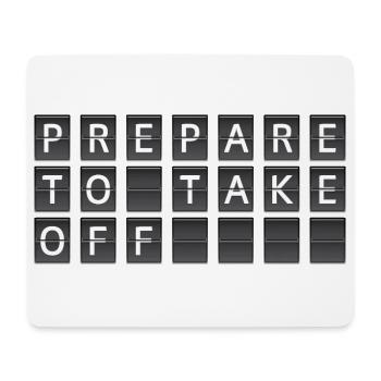 Bereit zum Abflug - Mousepad (Querformat) - Weiß - Vorne
