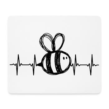 Süße Biene EKG Herzschlag - Mousepad (Querformat) - Weiß - Vorne