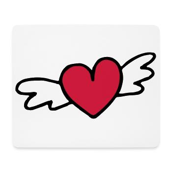 cadeau d'amour coeur volant - Tapis de souris (format paysage) - blanc - Devant