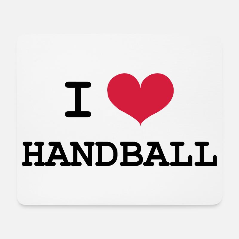 I Love Handball - Mousepad (Querformat) - Weiß