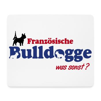Französische Bulldogge Logo - Mousepad (Querformat) - Weiß - Vorne