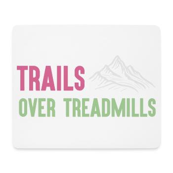 Trailrunning - Trails über Laufbänder - Mousepad (Querformat) - Weiß - Vorne