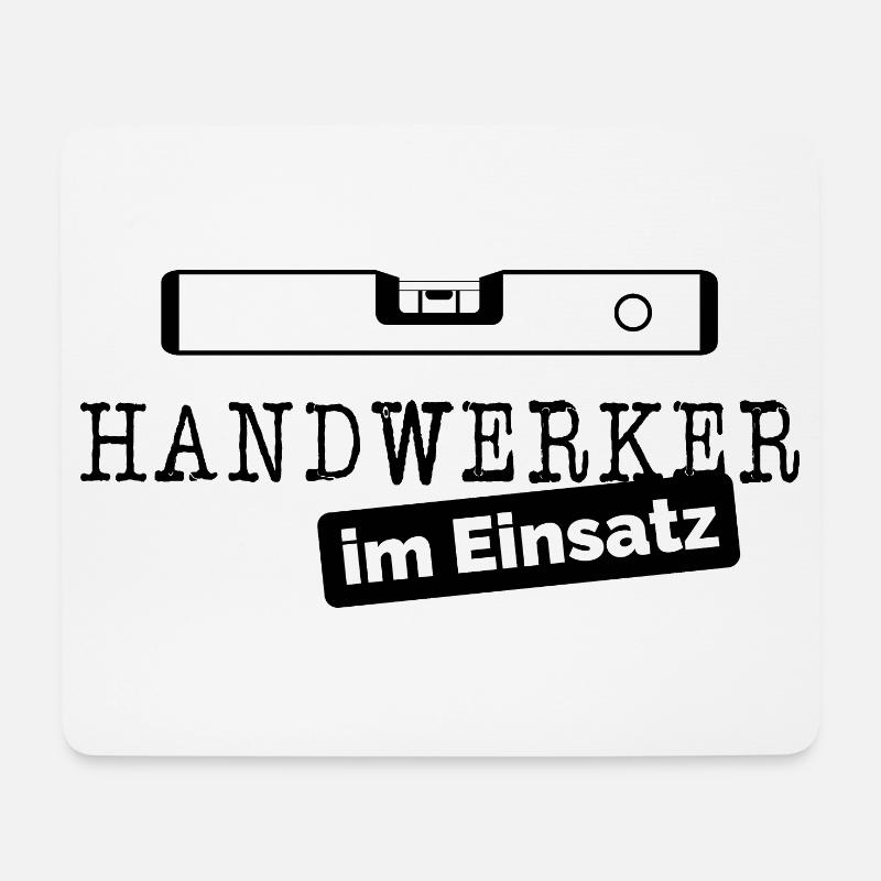 Handwerker im Einsatz Wasserwaage Handwerk Bau - Mousepad (Querformat) - Weiß