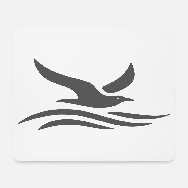 Möwe über dem Meer - Mousepad (Querformat) - Weiß