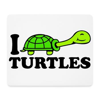 I Love Turtles I Love Logo Cute - Mouse Pad (horizontal) - white - Front