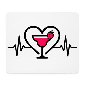 Daiquiri Cocktail Cœur Fraise - Tapis de souris (format paysage) - blanc - Devant
