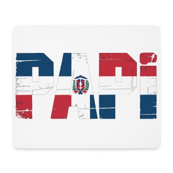 Papa Drapeau Dominicain – Papa Fier de la - Tapis de souris (format paysage) - blanc - Devant