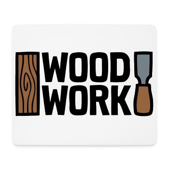 Wood Work Schriftzug Logo - Mousepad (Querformat) - Weiß - Vorne