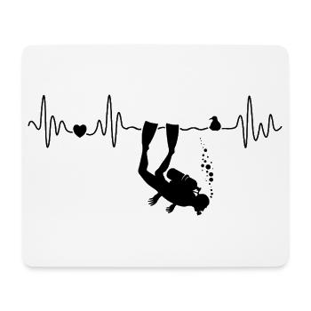 Tauchen im Meer Mit Möwe Herzschlag Taucher - Mousepad (Querformat) - Weiß - Vorne