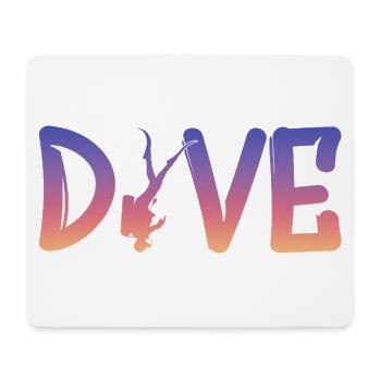 Dive - Diver Silhouette - Mousepad (Querformat) - Weiß - Vorne