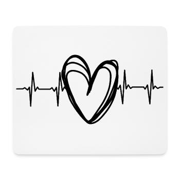 Scribble Herz EKG Herzschlag - Mousepad (Querformat) - Weiß - Vorne
