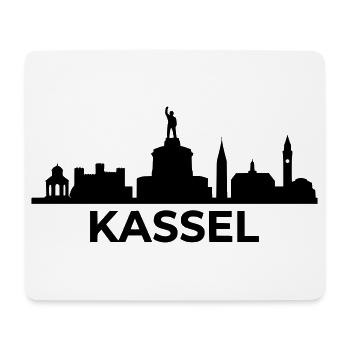 Kassel Wahrzeichen Silhouette skyline - Mousepad (Querformat) - Weiß - Vorne