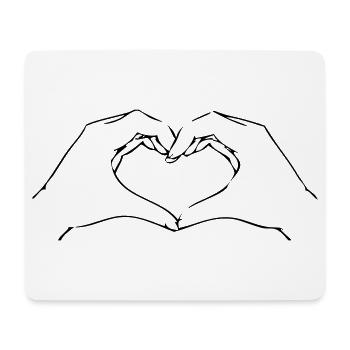 hearthands BFF Freunde Herz Hände Liebe Symbol - Mousepad (Querformat) - Weiß - Vorne