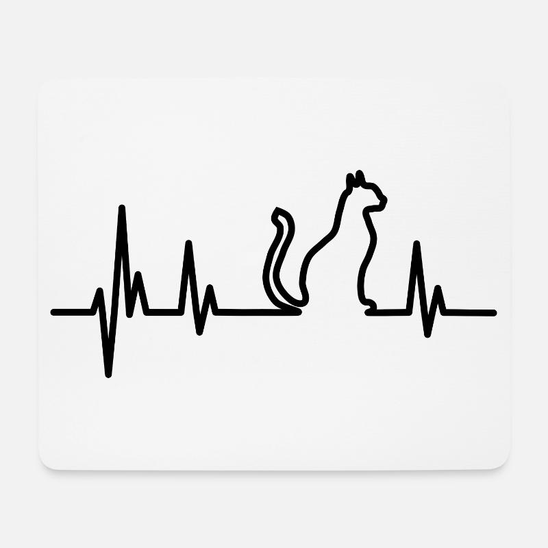 Katze Kätzchen Mieze schwarz Geschenk - Mousepad (Querformat) - Weiß