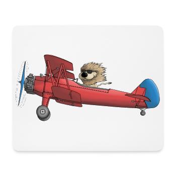 Lion mignon dans l'avion - Tapis de souris (format paysage) - blanc - Devant