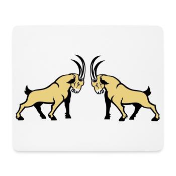 Steinbock Beige Doppelbull Symmetrie - Mousepad (Querformat) - Weiß - Vorne