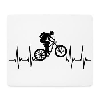 EGK; Bike, mountain bike, heartbeat, ride bike - Mouse Pad (horizontal) - white - Front
