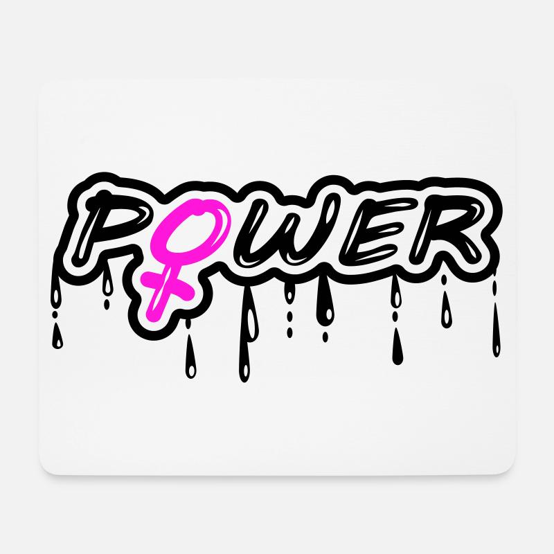 Frauenpower Mädchenpower Power mit weiblich Symbol - Mousepad (Querformat) - Weiß