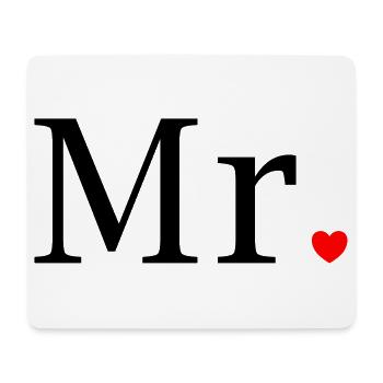 Mr T-Shirt Wedding Gift Husband Groom Her - Mouse Pad (horizontal) - white - Front