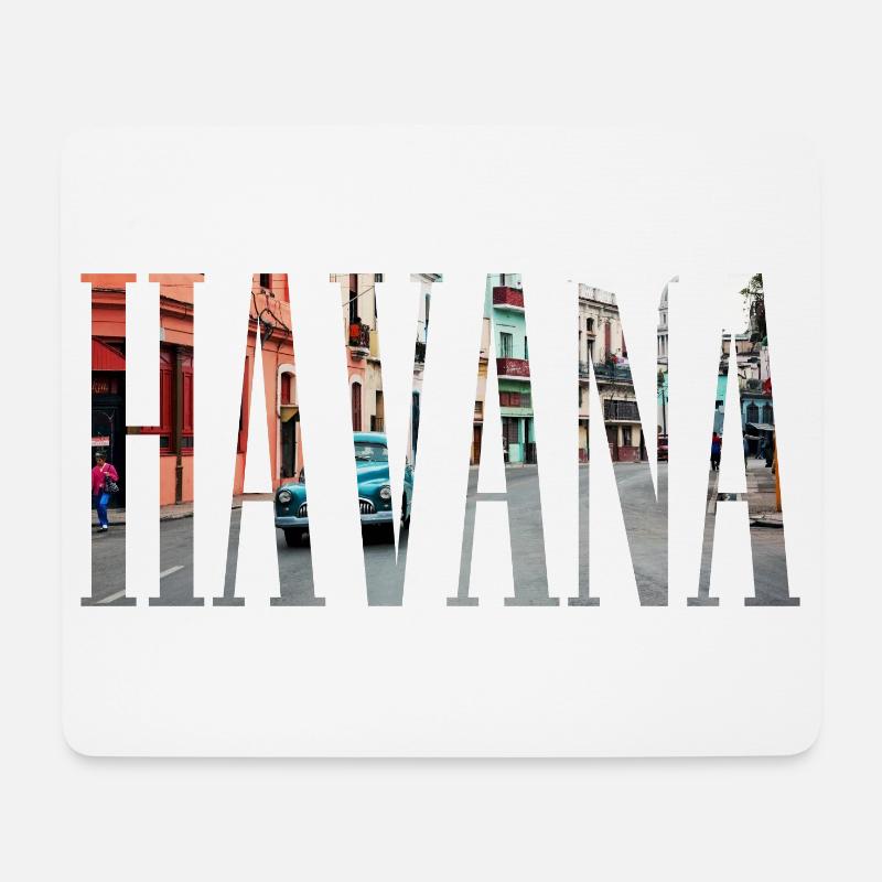 Havana | Havanna | Kuba | Cuba | Urlaub | Oldtimer - Mousepad (Querformat) - Weiß