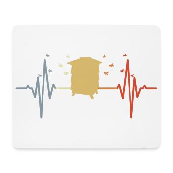 Vintage Beehive Heart Palpitations - Mouse Pad (horizontal) - white - Front