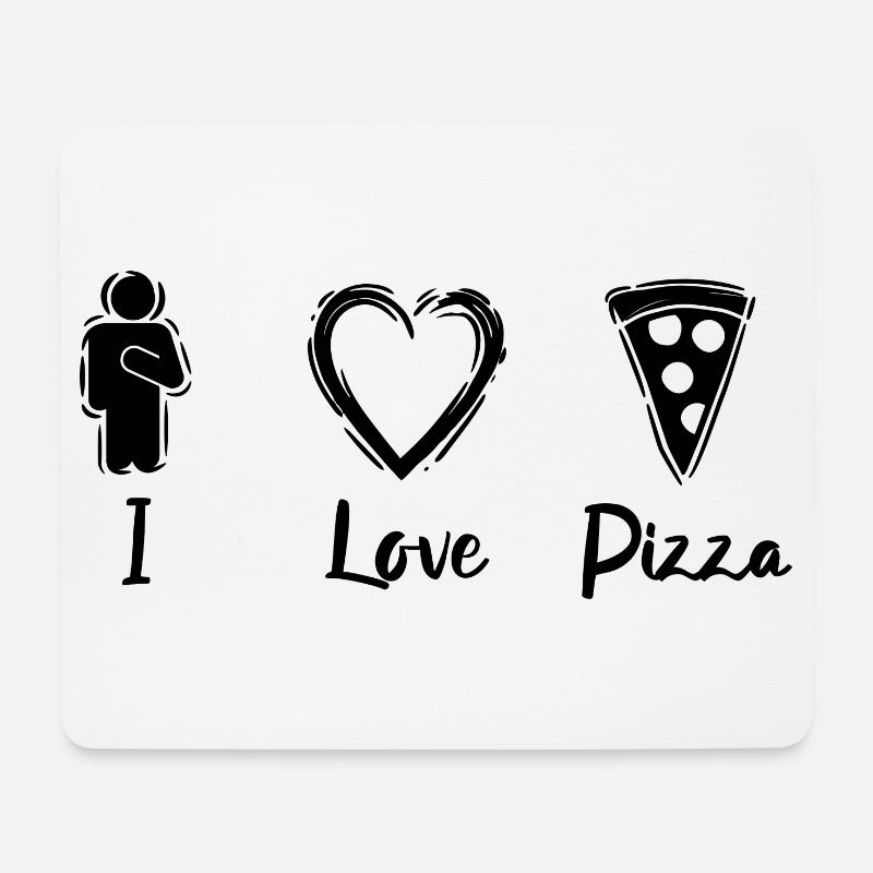 Ich mag Pizza - Mousepad (Querformat) - Weiß