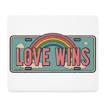Love Wins – Regenbogen Nummernschild Design - Mousepad (Querformat) - Weiß - Vorne