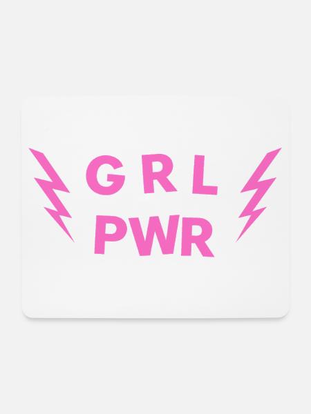 GRL PWR - Girl Power - Lucky Charm Girlfriend - Mouse Pad (horizontal) - white