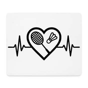 Herz + Badminton – Badminton Leidenschaft - Mousepad (Querformat) - Weiß - Vorne