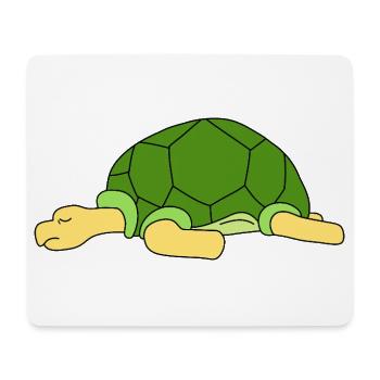 Cute Lazy Turtle Sleeping Funny Reptile Pet Owner - Mouse Pad (horizontal) - white - Front