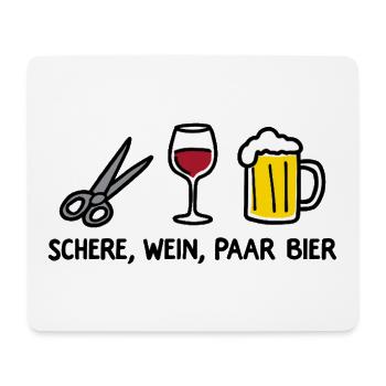 Ciseaux, vin, couple, bière, drôle, jeu de mots de fête - Tapis de souris (format paysage) - blanc - Devant