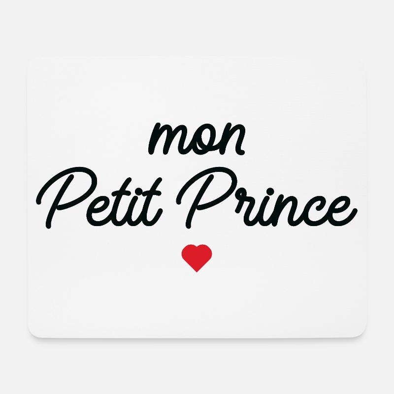 Mon Petit Prince Cœur Rouge - Tapis de souris (format paysage) - blanc