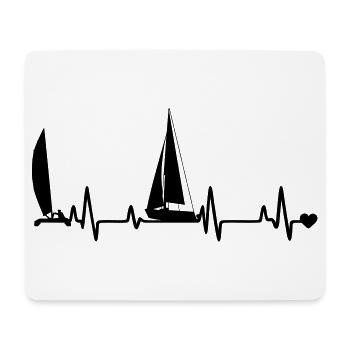 Voilier - Tapis de souris (format paysage) - blanc - Devant