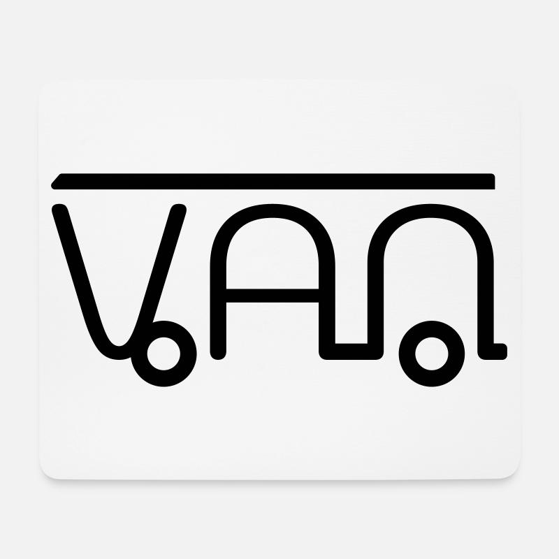 Van Camper Illustration aus Buchstaben - Mousepad (Querformat) - Weiß