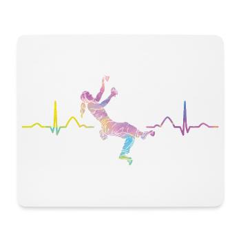 Boulderer Herzschlag Boulder Bouldern - Mousepad (Querformat) - Weiß - Vorne