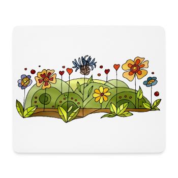 Fleur - Tapis de souris (format paysage) - blanc - Devant