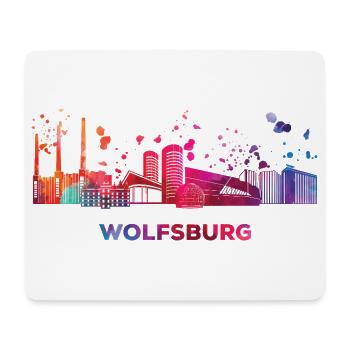 Wolfsburger Skyline Wolfsburg - Mousepad (Querformat) - Weiß - Vorne