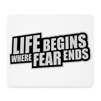 La vie commence là où la peur s’arrête Citation motivationnelle Logo - Tapis de souris (format paysage) - blanc - Devant